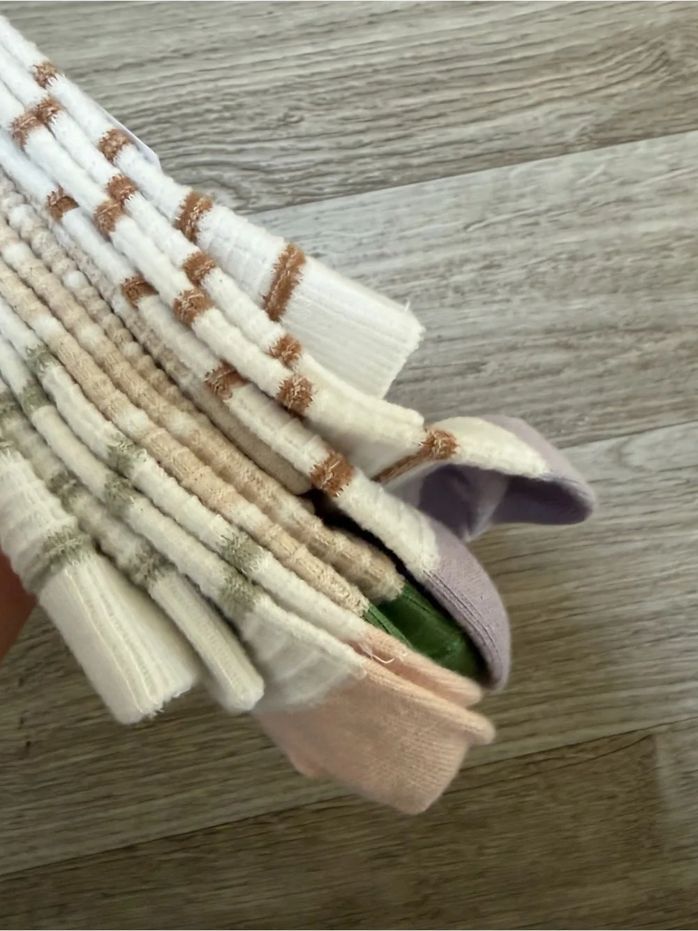 Auden Striped Waffle Textured Mid Crew Socks 3 Pairs